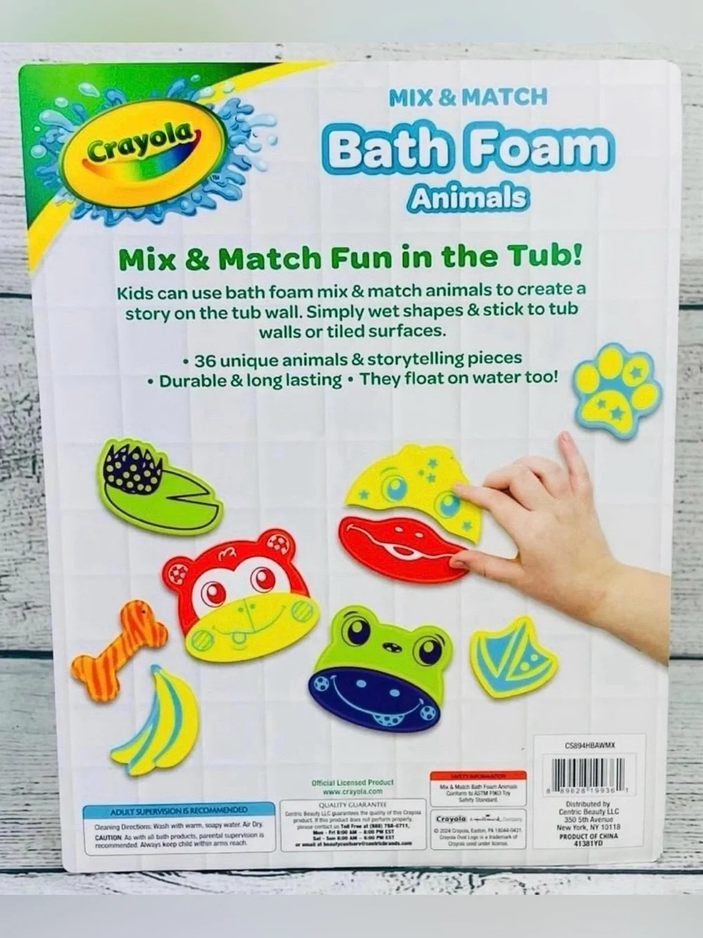 Crayola Mix and Match 36pc Bath Foam Animals Learn Play NEW